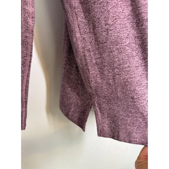 Athleta Uptempo II Hoodie Long Sleeve Heathered Purple Shirt Size M Athletic Top - Picture 5 of 10